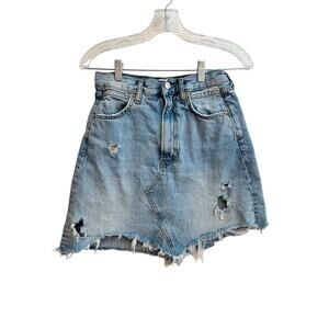 Zara Women Premium Denim Collection High Rise Jean Skirt Size: 5 (Small)